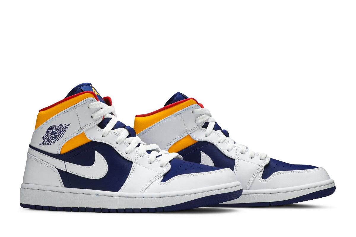 Retro 1 Mid Sneakers — White Deep Royal Blue — 554724-131