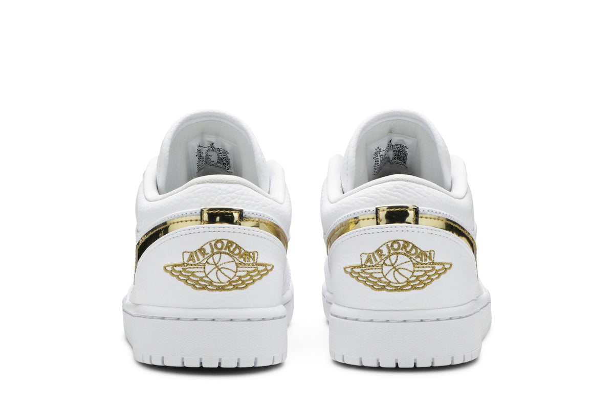 Retro 1 Low Sneakers — White Metallic Gold — CZ4776-100