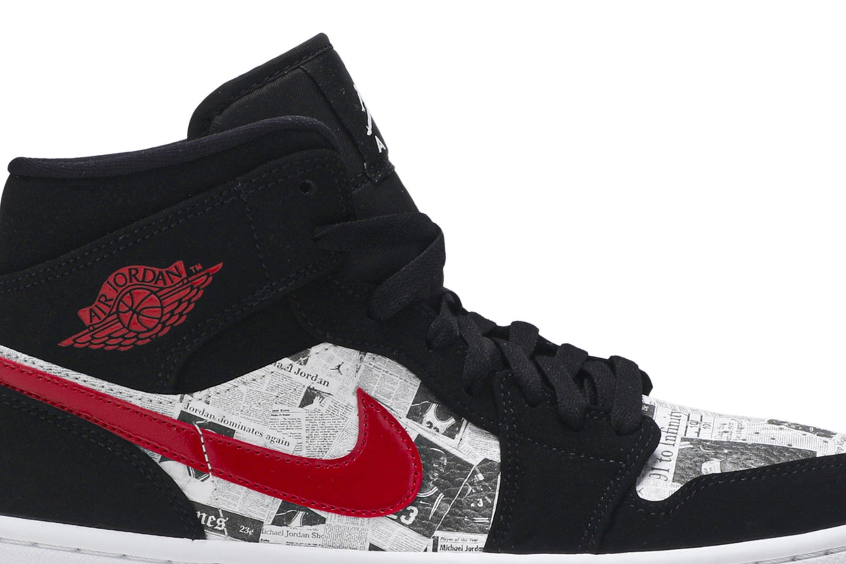 Retro 1 Mid SE Sneakers — Newspaper Air Times — 852542-061