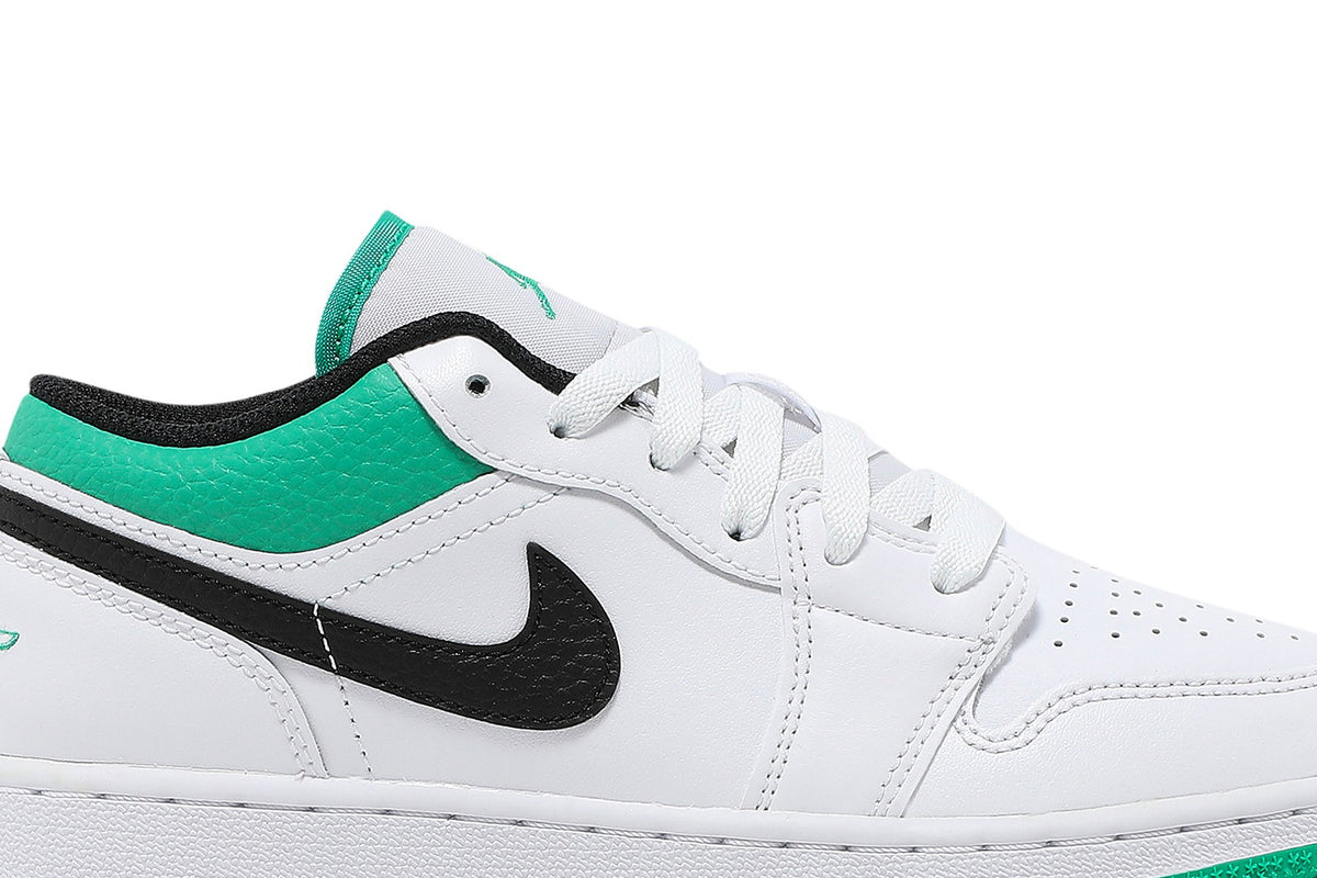 Retro 1 Low GS Sneakers — White Lucky Green — 553560-129