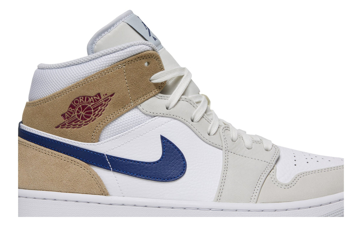 Retro 1 Mid Sneakers — White Khaki Blue Void — DO6726-100