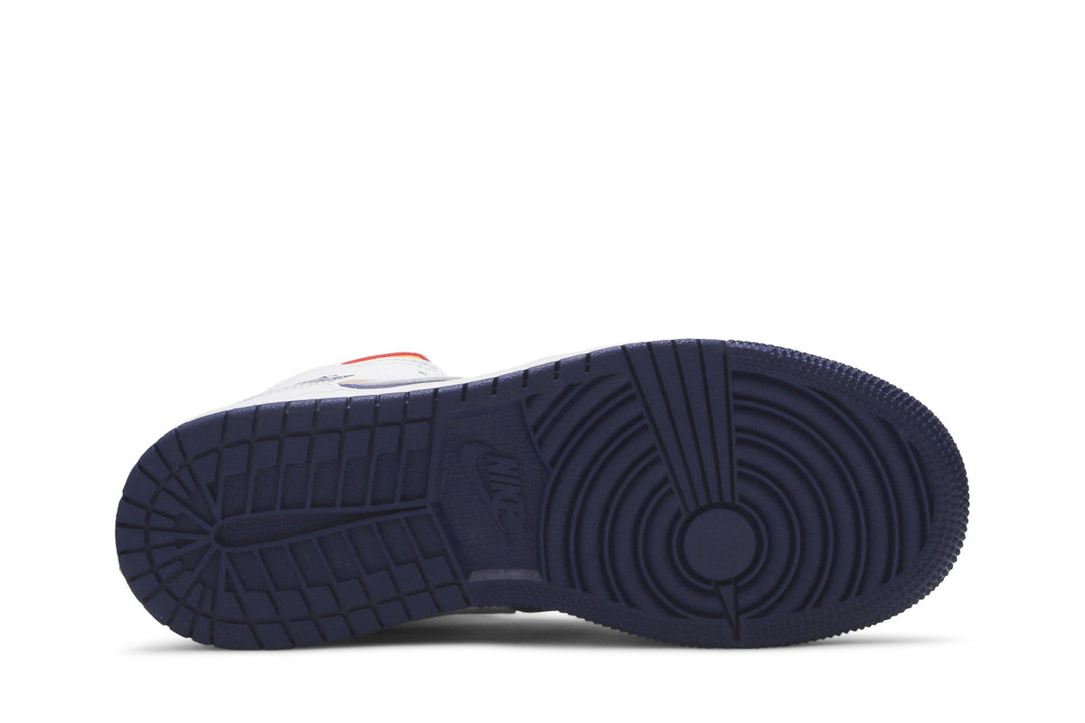 Retro 1 Mid GS Sneakers — White Deep Royal Blue — 554725-131