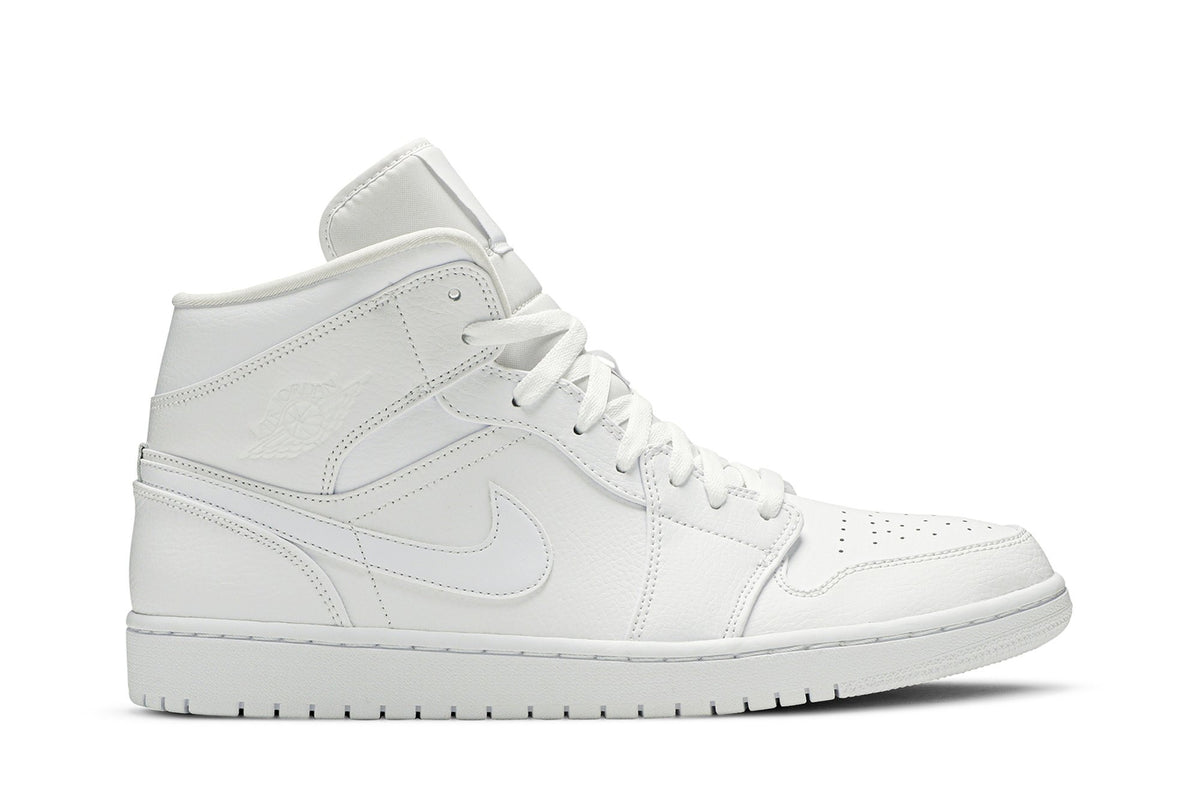 Retro 1 Mid Sneakers — Triple White — 554724-129