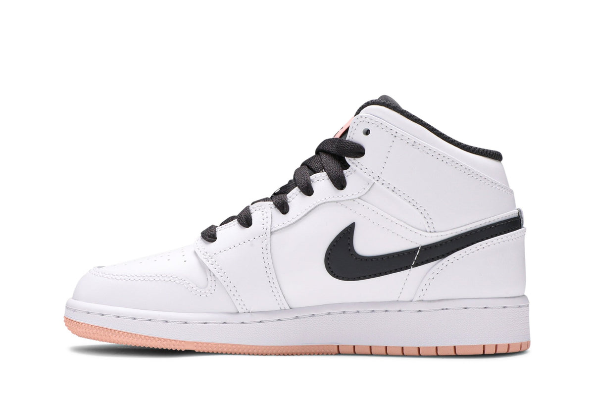 Retro 1 Mid GS Sneakers — White Arctic Orange — 554725-180