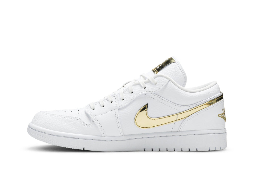Retro 1 Low Sneakers — White Metallic Gold — CZ4776-100