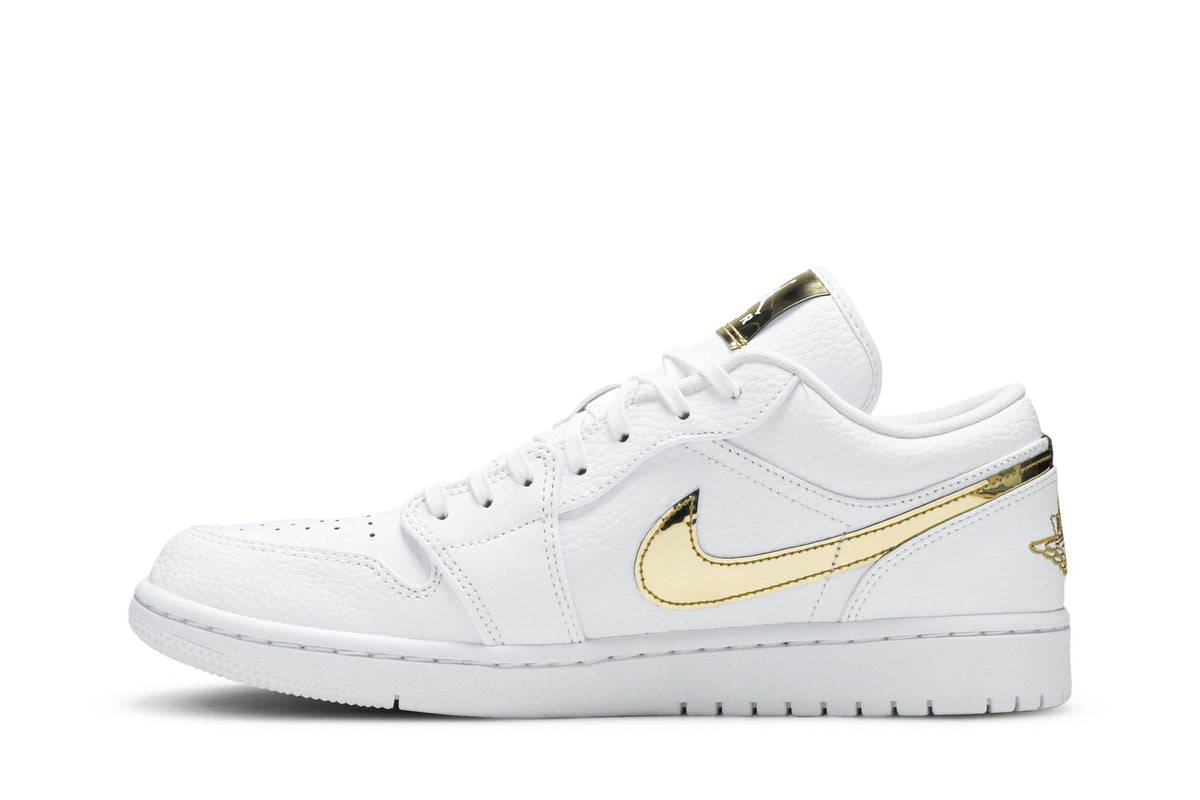 Retro 1 Low Sneakers — White Metallic Gold — CZ4776-100