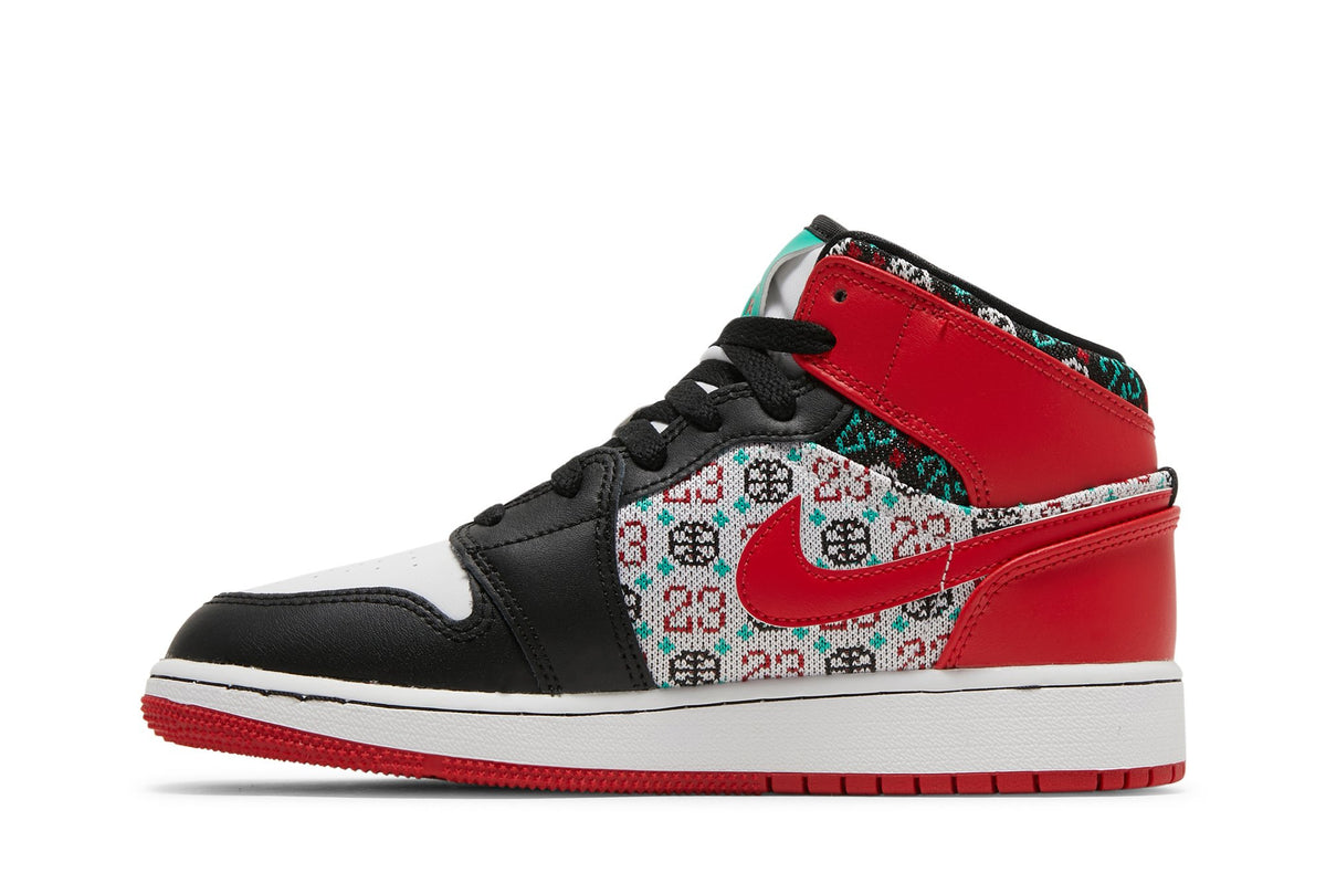 Retro 1 Mid SE GS Sneakers — Ugly Christmas Sweater — DM1208-150