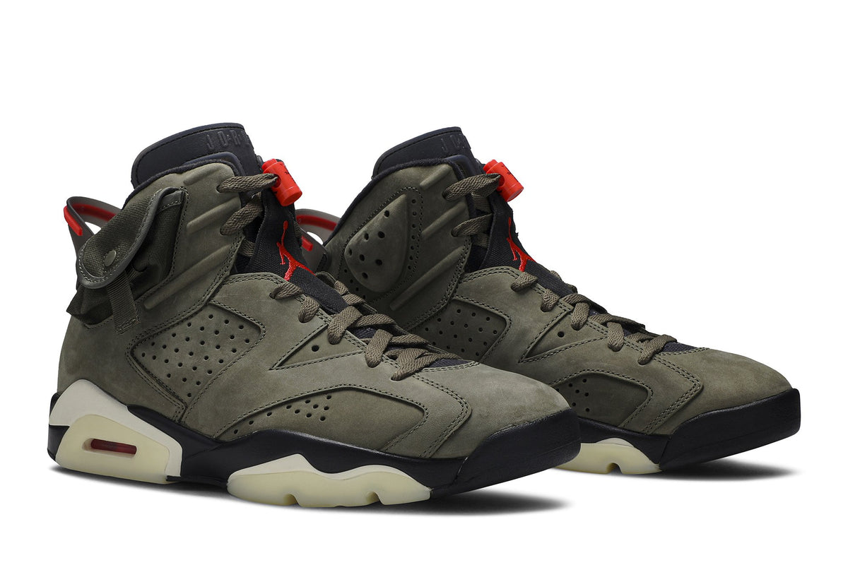 Travis Scott Collaboration — Retro 6 Sneakers — Olive — CN1084-200