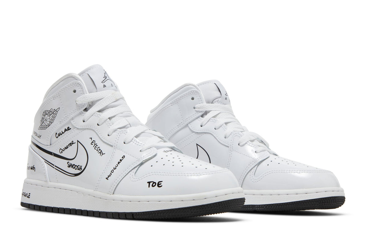 Retro 1 Mid GS Sneakers — Schematic — DQ1864-100
