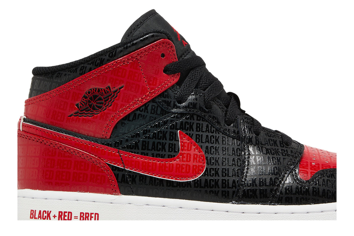 Retro 1 Mid SS GS Sneakers — Black + Red = Bred — DM9650-001