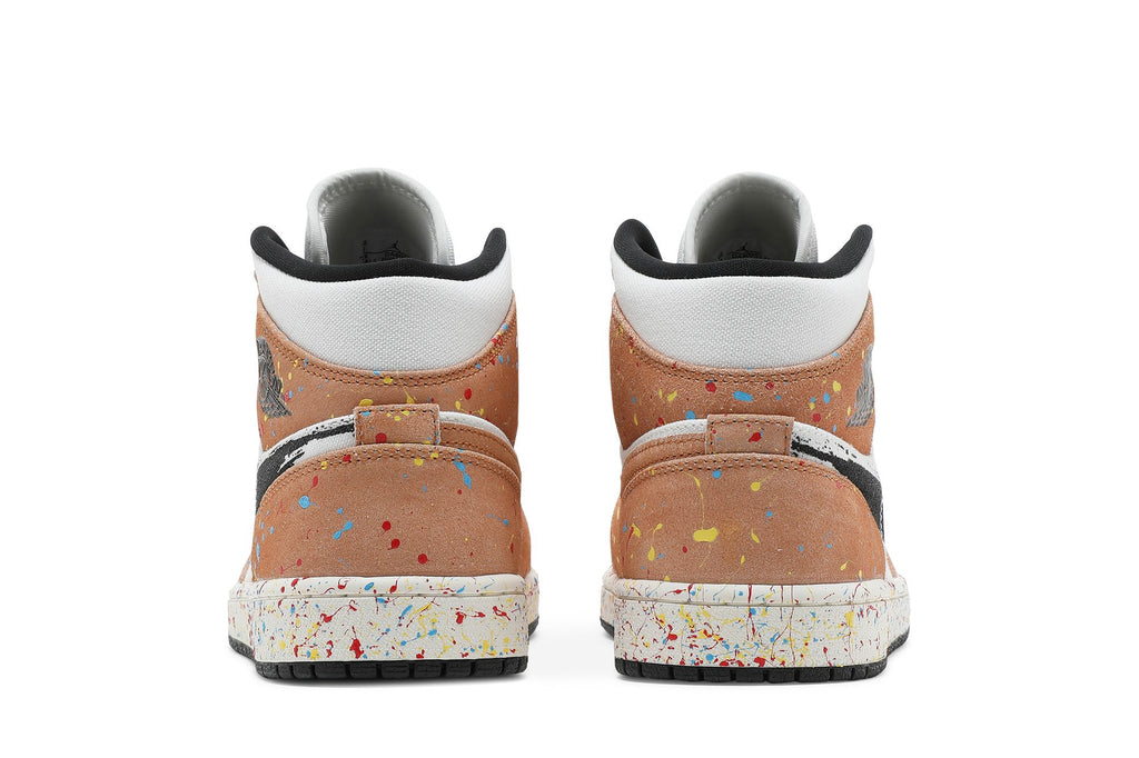 Retro 1 Mid SE Sneakers — Brushstroke Paint Splatter — DA8005-100