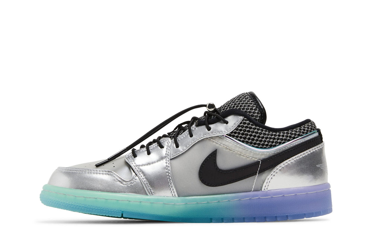 Retro 1 Low SE Sneakers — Metallic Silver Gradient — DJ5199-109