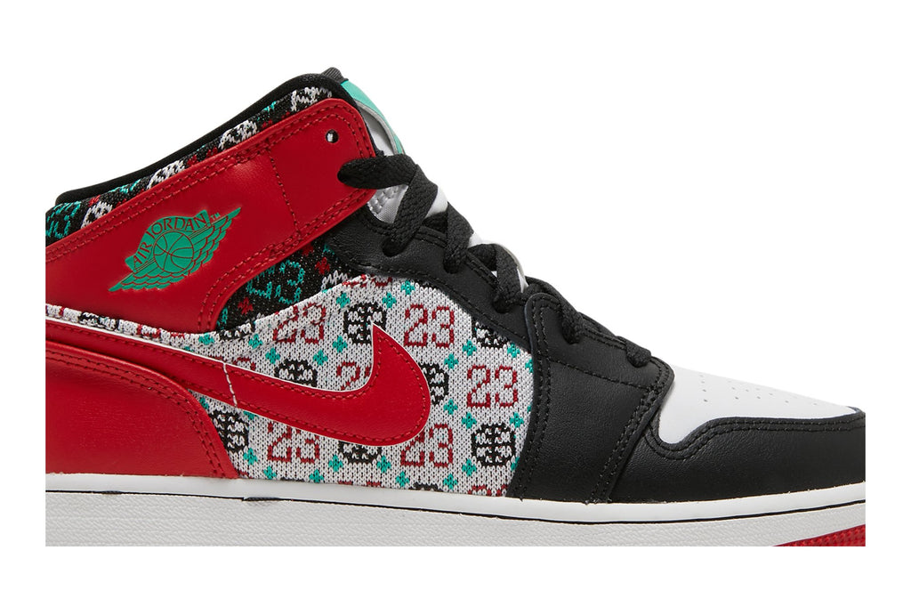 Retro 1 Mid SE GS Sneakers — Ugly Christmas Sweater — DM1208-150