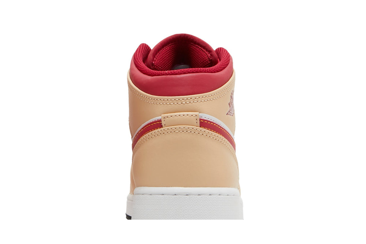 Retro 1 Mid GS Sneakers — Light Curry Cardinal Red — 554725-201