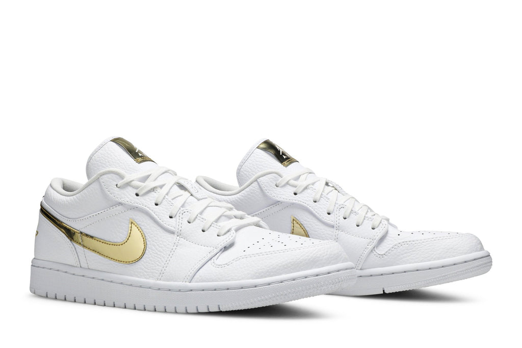 Retro 1 Low Sneakers — White Metallic Gold — CZ4776-100