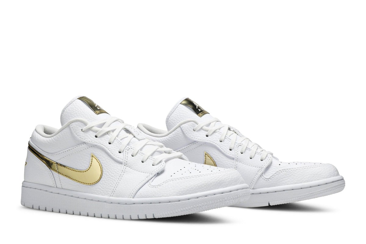Retro 1 Low Sneakers — White Metallic Gold — CZ4776-100