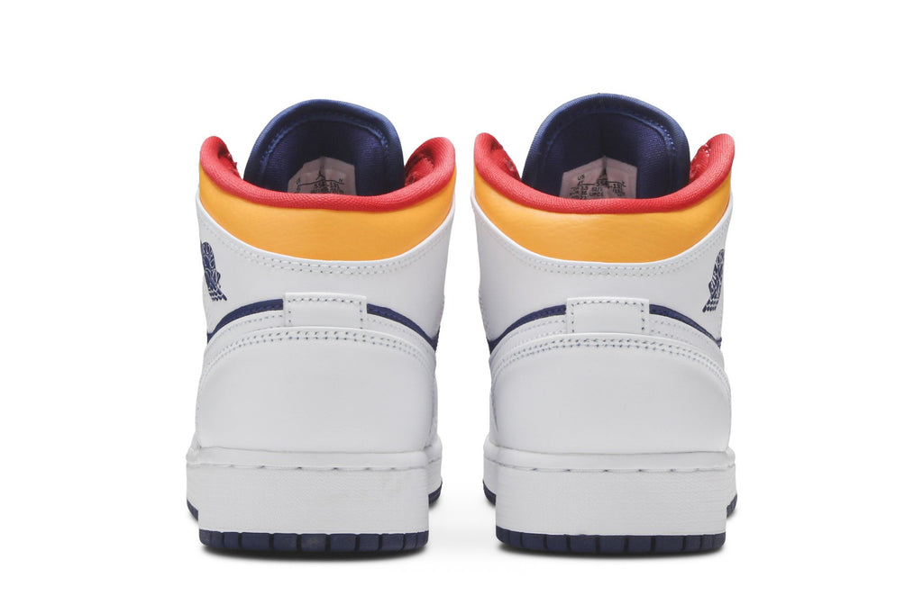 Retro 1 Mid GS Sneakers — White Deep Royal Blue — 554725-131