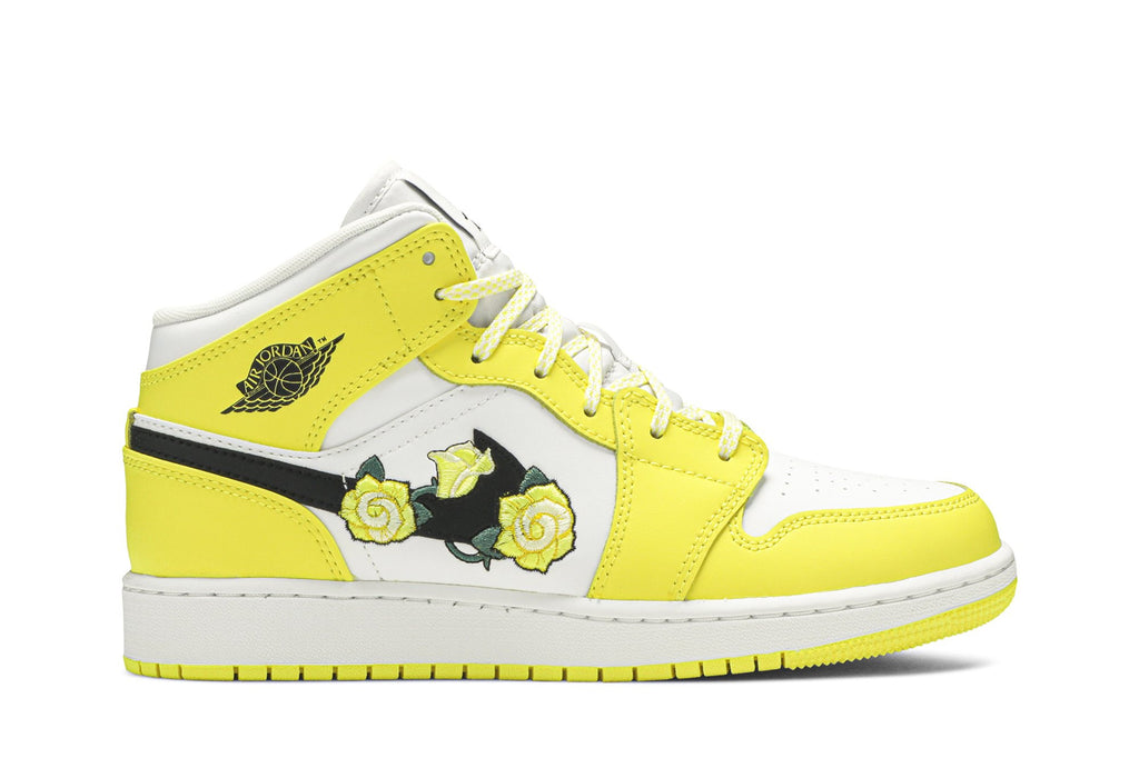 Retro 1 Mid SE GS Sneakers — Rose Patch – Dynamic Yellow — AV5174-700