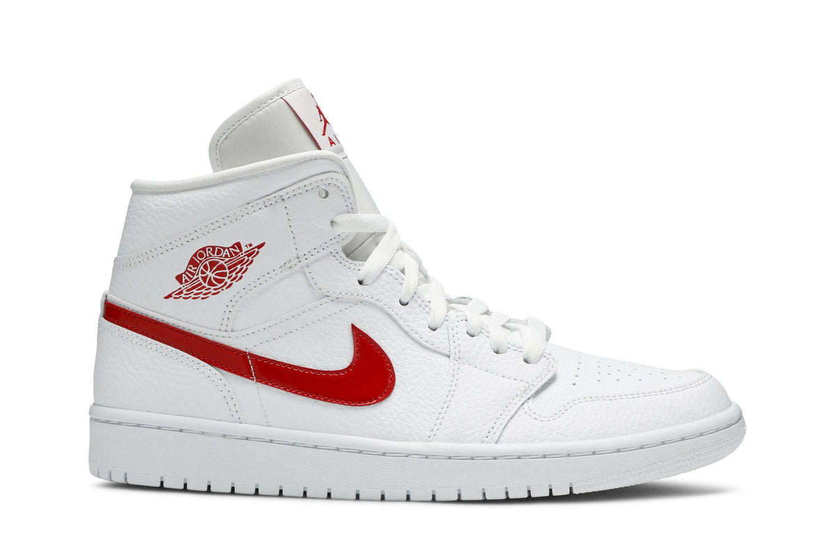 Retro 1 Mid Sneakers — White University Red — BQ6472-106