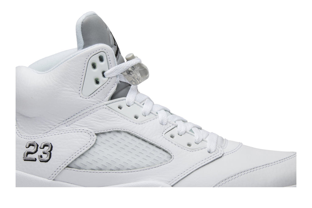 Retro 5 Sneakers — Metallic White — 136027-130