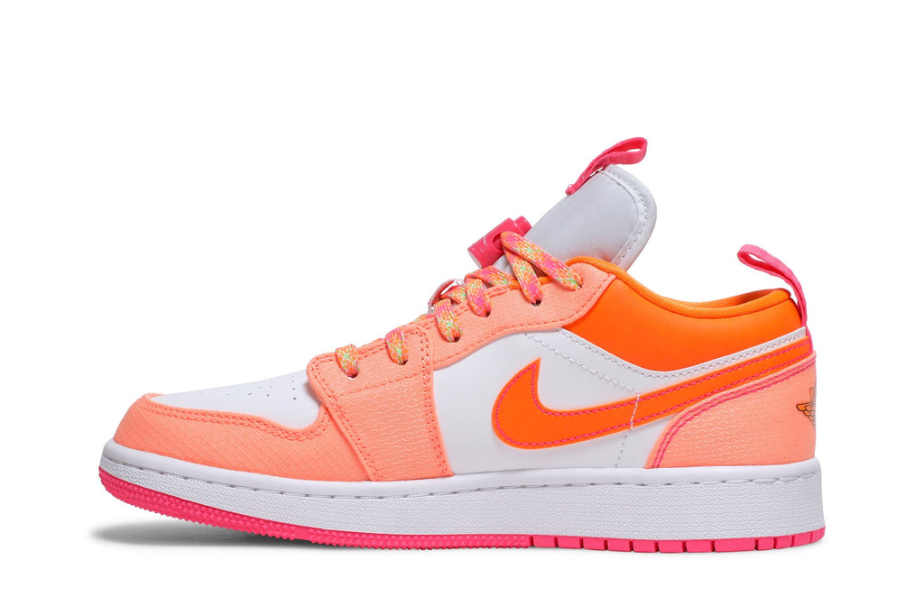 Retro 1 Low Utility GS Sneakers — Crimson Pulse — DJ0530-801
