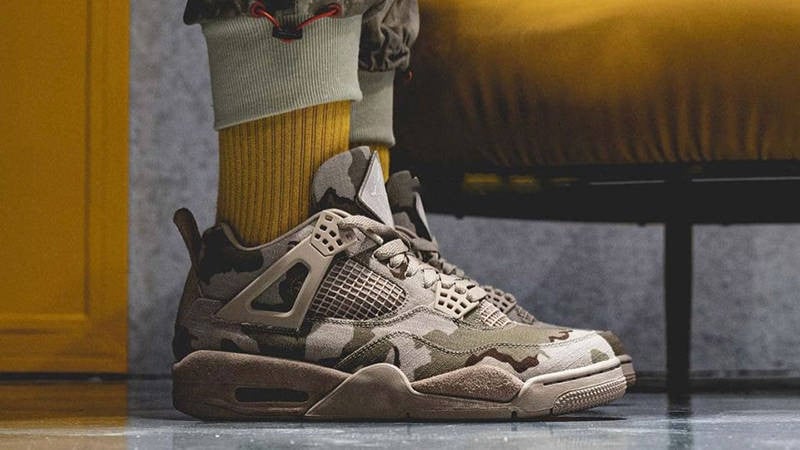 Aleali May Collaboration — Retro 4 Camo Sneakers — Camo — DJ1193-200
