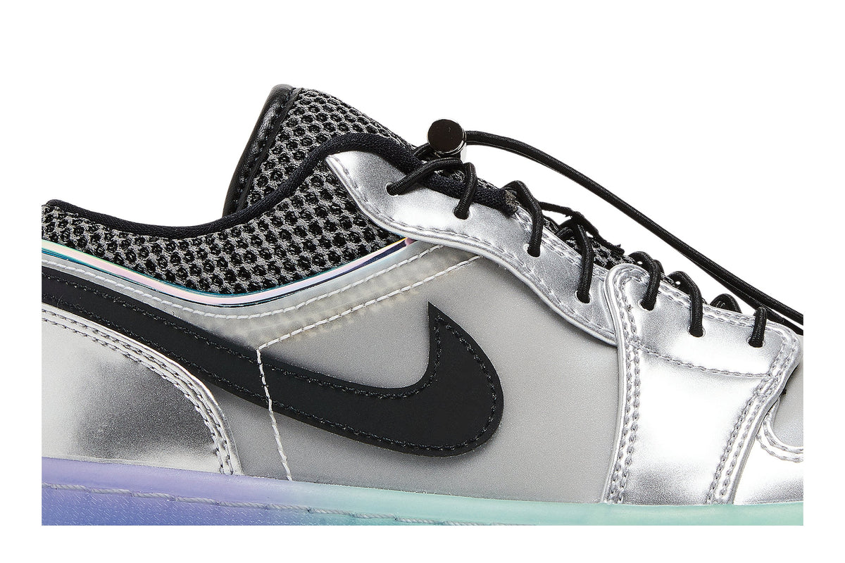 Retro 1 Low SE Sneakers — Metallic Silver Gradient — DJ5199-109