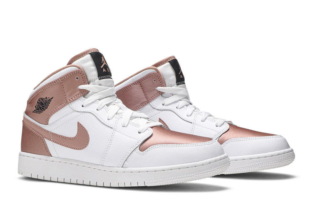 Retro 1 Mid GS Sneakers — White Rose Gold — 555112-190