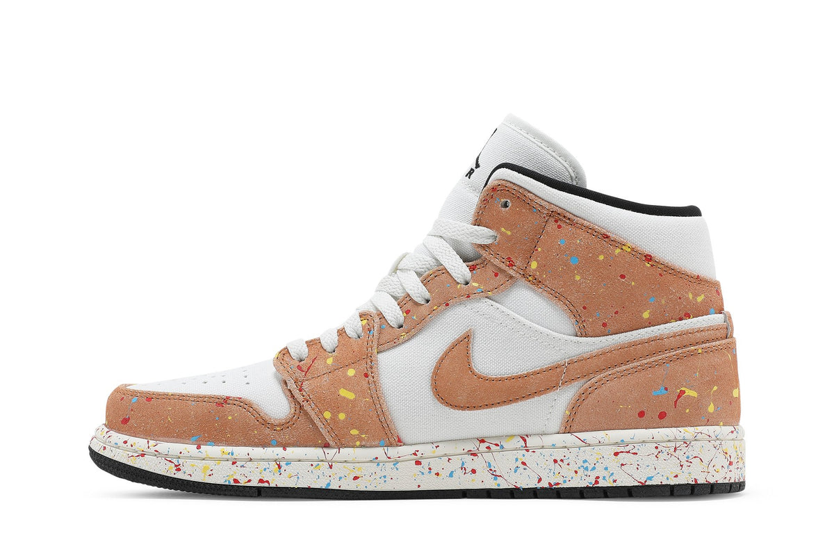 Retro 1 Mid SE Sneakers — Brushstroke Paint Splatter — DA8005-100