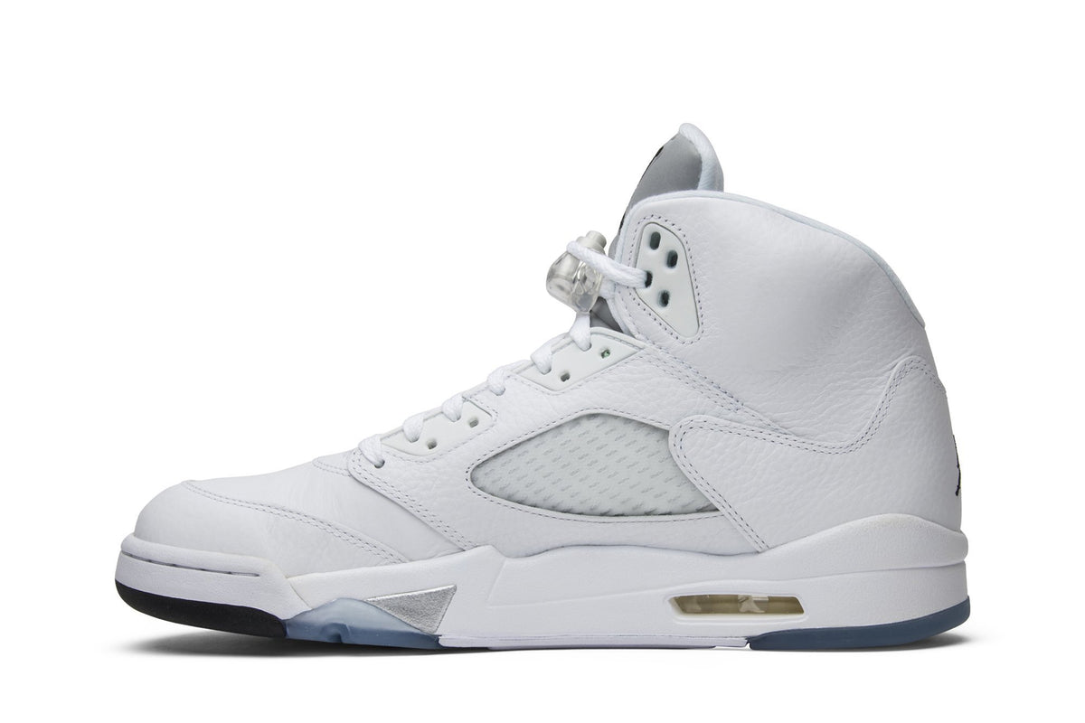 Retro 5 Sneakers — Metallic White — 136027-130