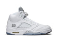 Retro 5 Sneakers — Metallic White — 136027-130
