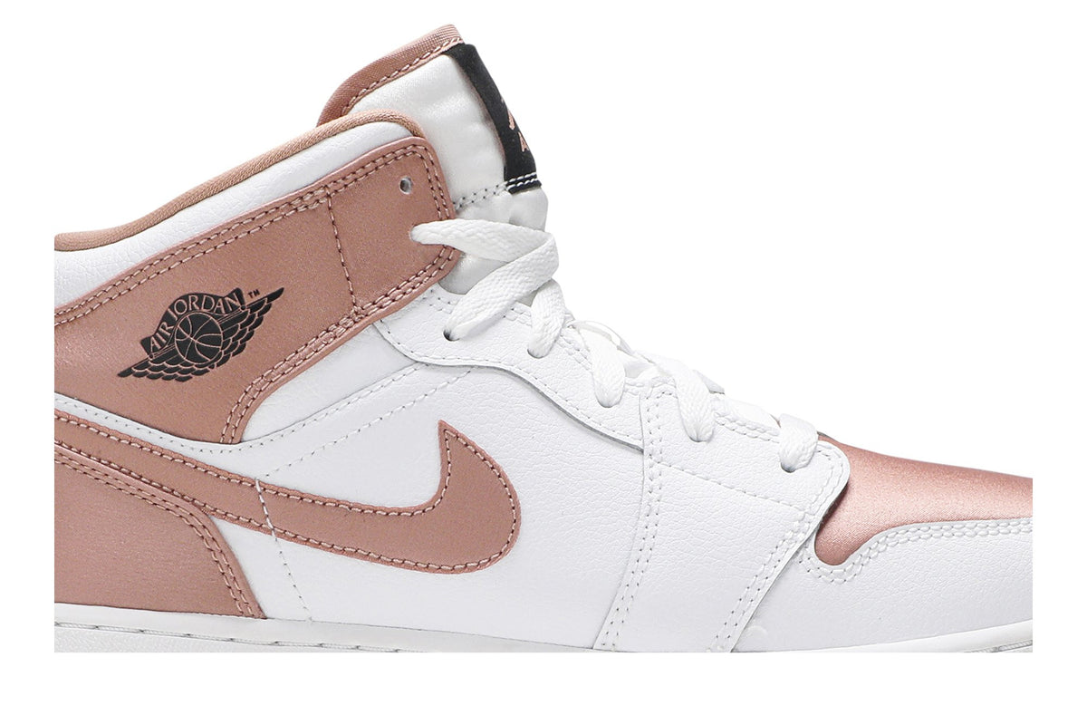 Retro 1 Mid GS Sneakers — White Rose Gold — 555112-190