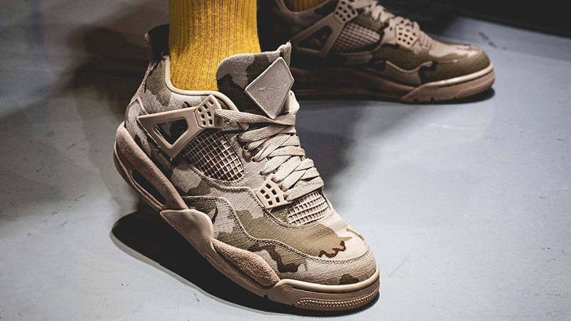 Aleali May Collaboration — Retro 4 Camo Sneakers — Camo — DJ1193-200