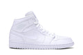 Retro 1 Mid Sneakers — Triple White — 554724-109
